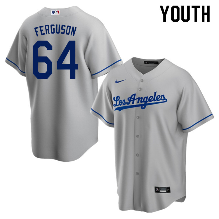 Nike Youth #64 Caleb Ferguson Los Angeles Dodgers Baseball Jerseys Sale-Gray